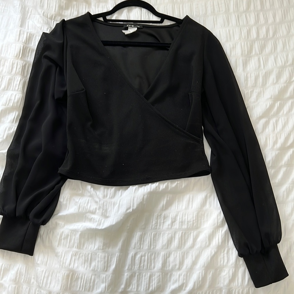 Long Sleeve cross over blouse